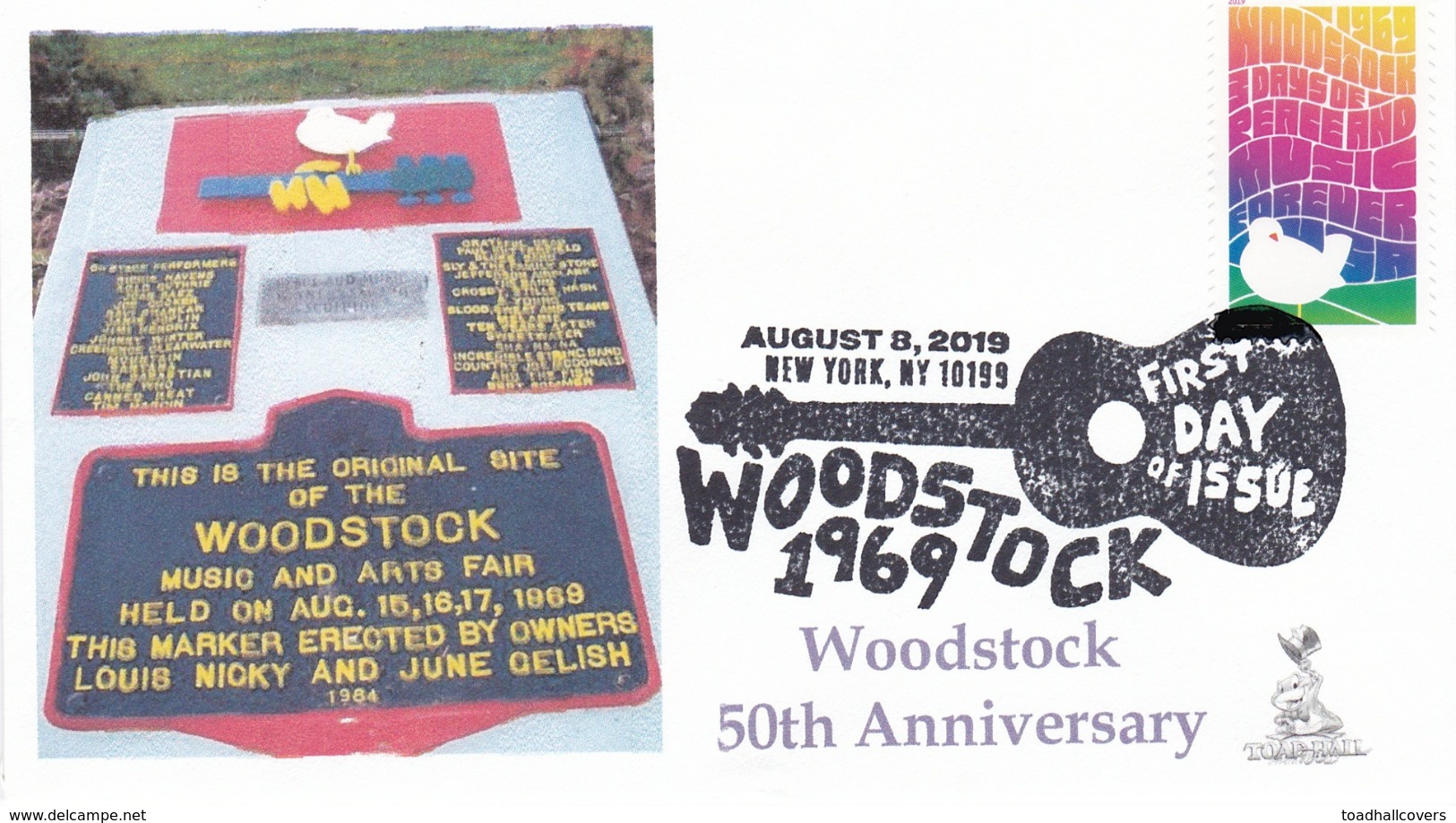 Woodstock 50th Anniversary FDC, New York, NY Pictorial Cancellation, From Toad Hall Covers! (#4 Of 4) - 2011-...