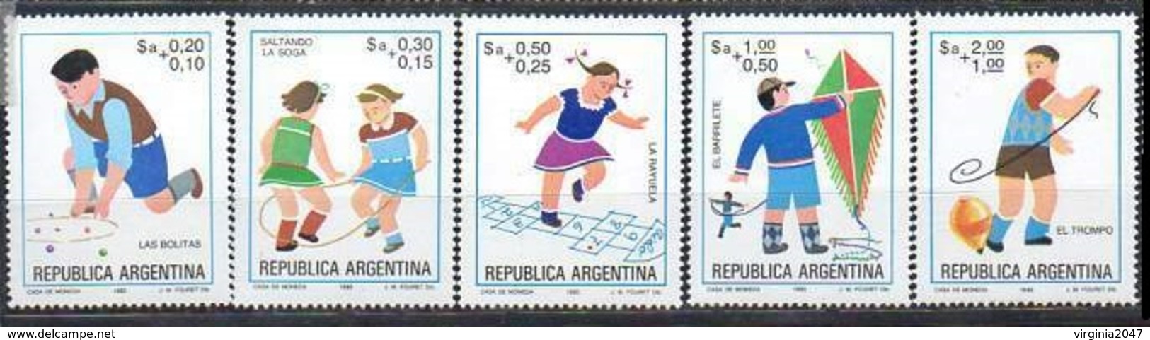 1983 Argentina Juegos Infantiles 5v. Serie Completa Mint. - Non Classificati