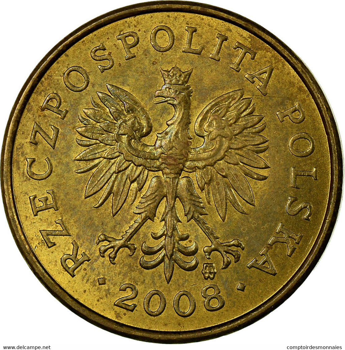 Monnaie, Pologne, 2 Grosze, 2008, Warsaw, TB+, Laiton, KM:277 - Poland