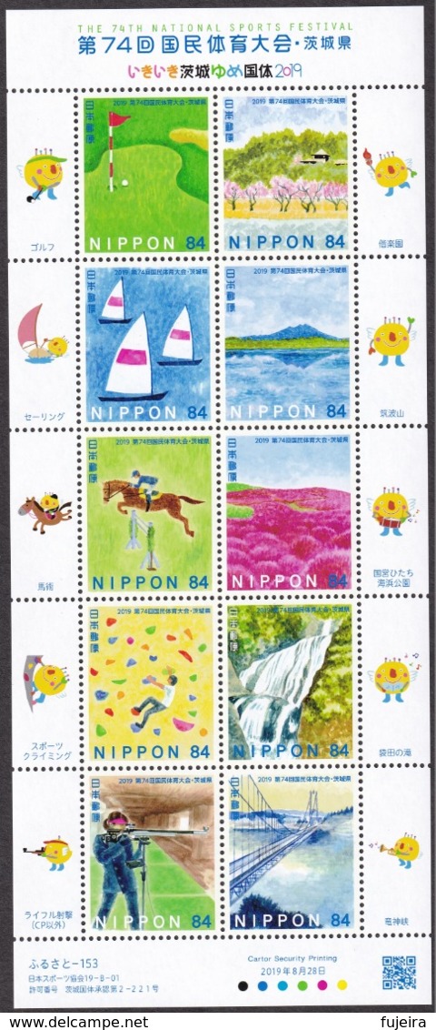 (ja1306) Japan 2019 National Sports Festival MNH Golf Sailing Horse Climbing Shooting - Neufs