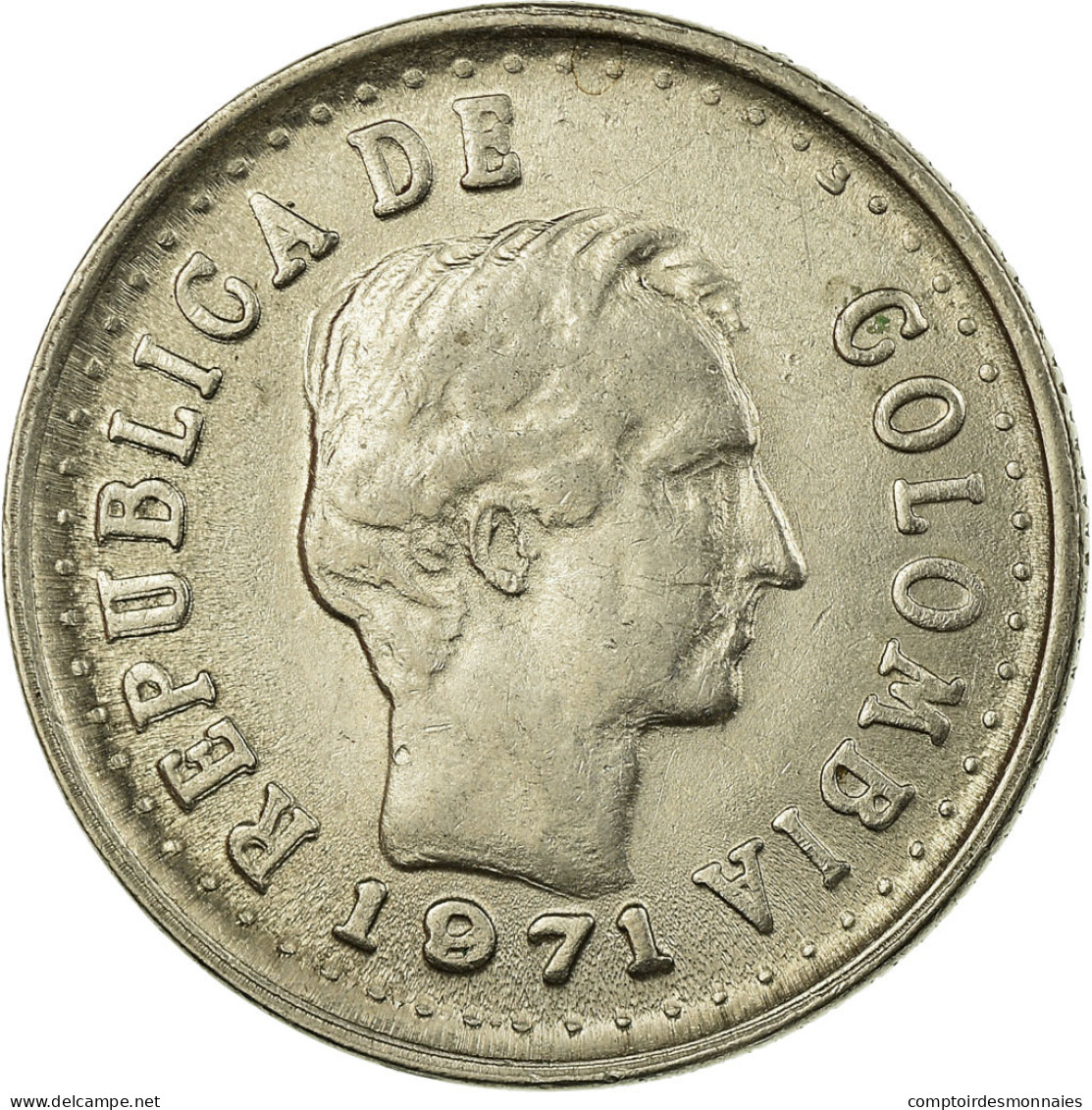 Monnaie, Colombie, 20 Centavos, 1971, TTB, Nickel Clad Steel, KM:245 - Bolivia