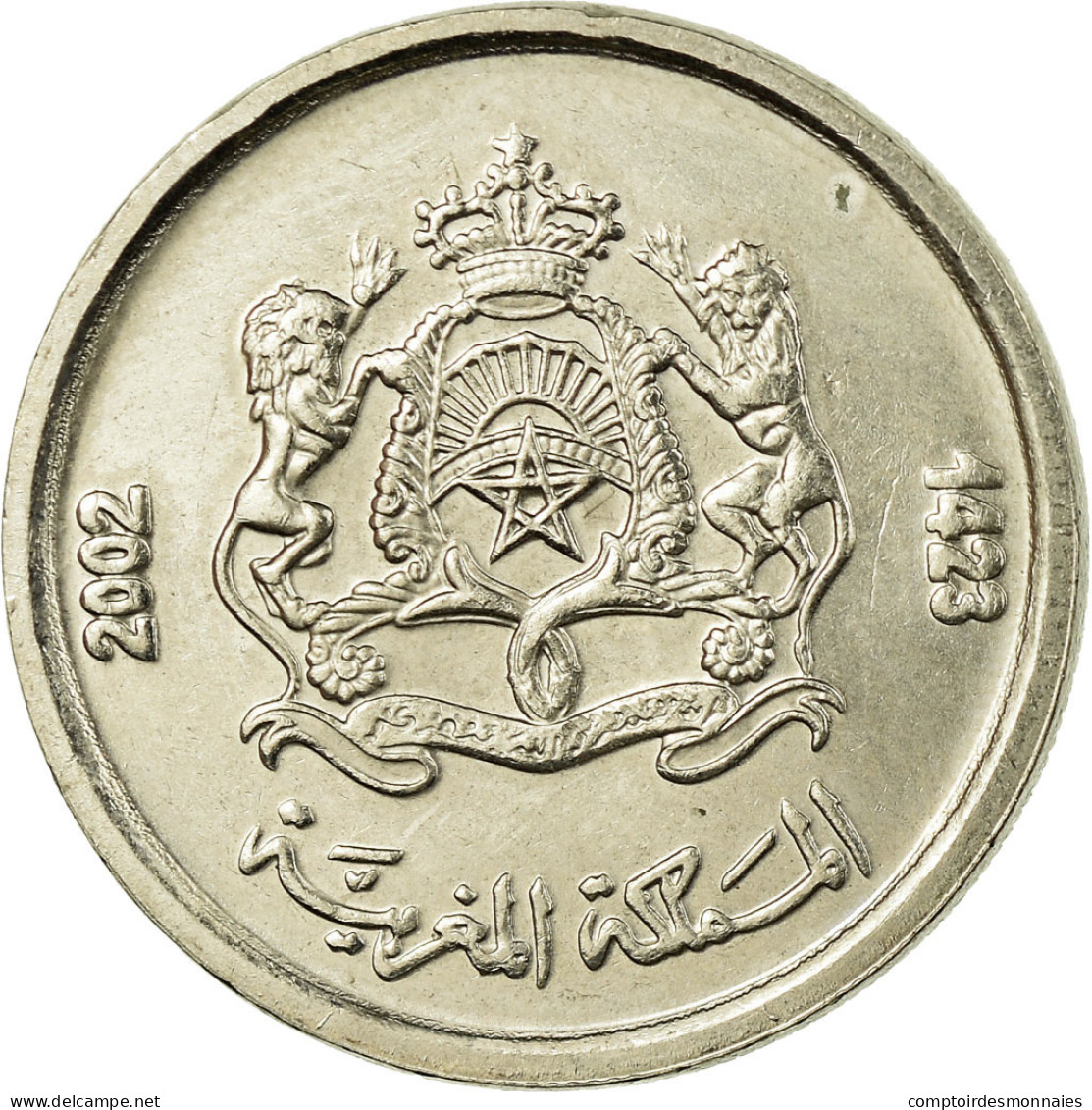 Monnaie, Maroc, Mohammed VI, 1/2 Dirham, 2002/AH1423, Paris, SUP, Copper-nickel - Maroc