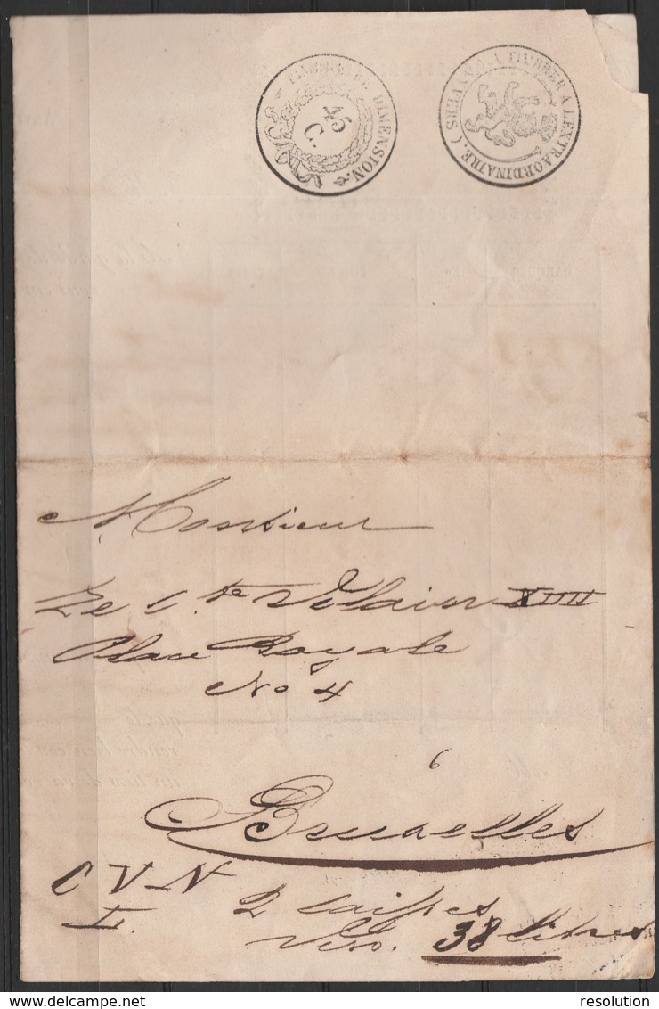 1842 - Lettre De Voiture 4 Mars 1842 Sur Papier Timbré Pour BRUXELLES - 1830-1849 (Belgique Indépendante)