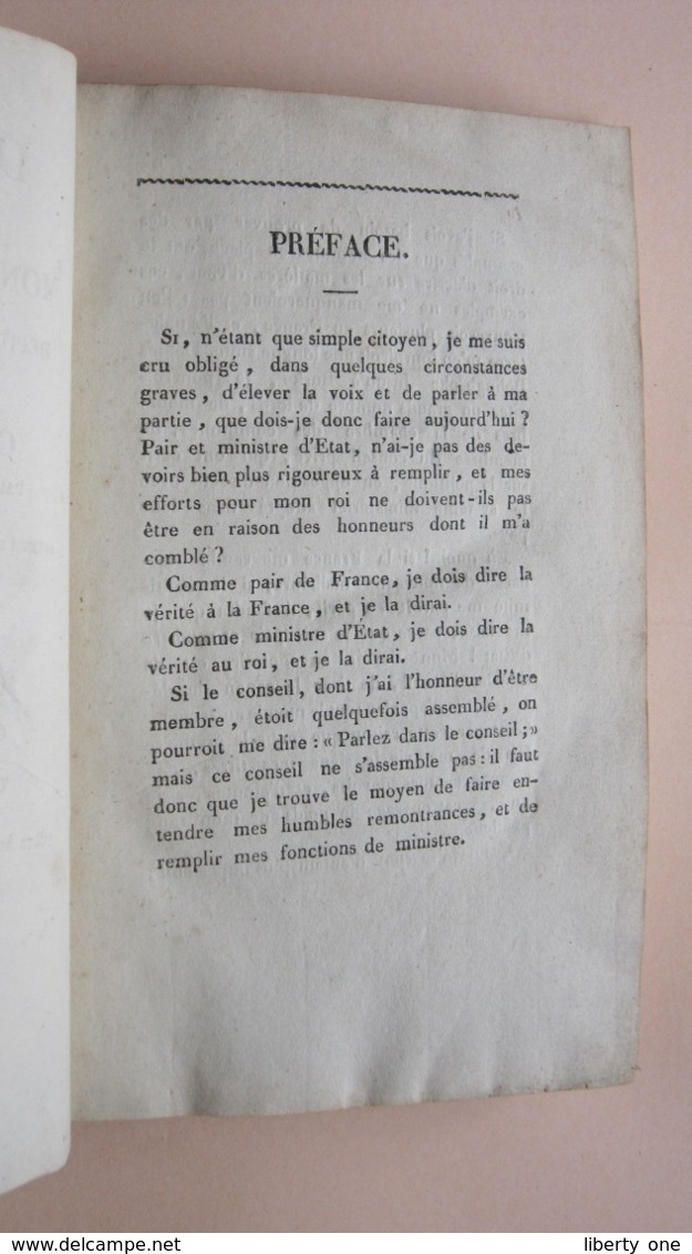 LES ERREURS De La MONARCHIE FRANCAISE Depuis Le Départ De NAPOLEON Par CHATEAUBRIANT ( Juin 1817 ) Voir Photos Svp ! - 1801-1900