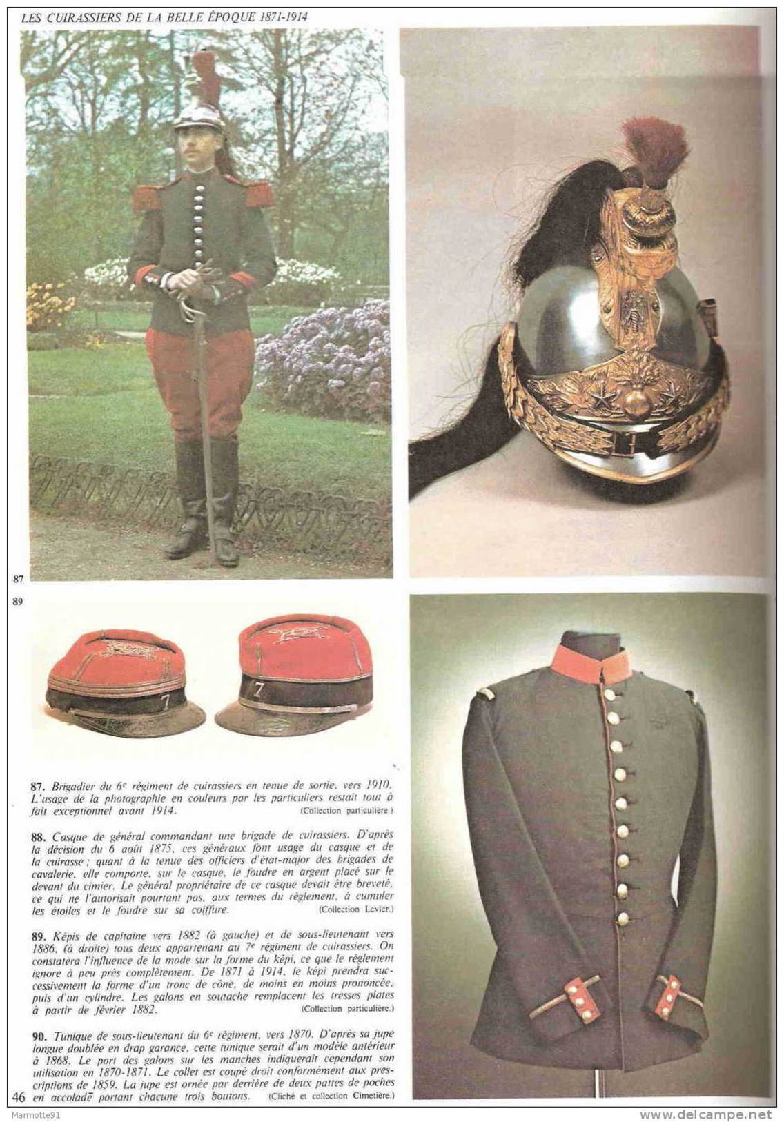 HISTORIQUE CUIRASSIERS 1845 1918 CAVALERIE UNIFORME CASQUE CUIRASSE SABRE EMPIRE GUERRE 1870 1914 - Français