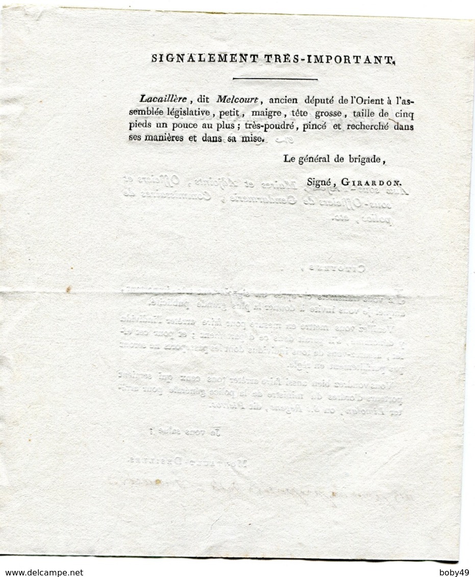 MAINE ET LOIRE De ANGERS  Circulaire Du Prefet Du 1/02/1801 ( Pas De Marque Postale) - Manuscrits