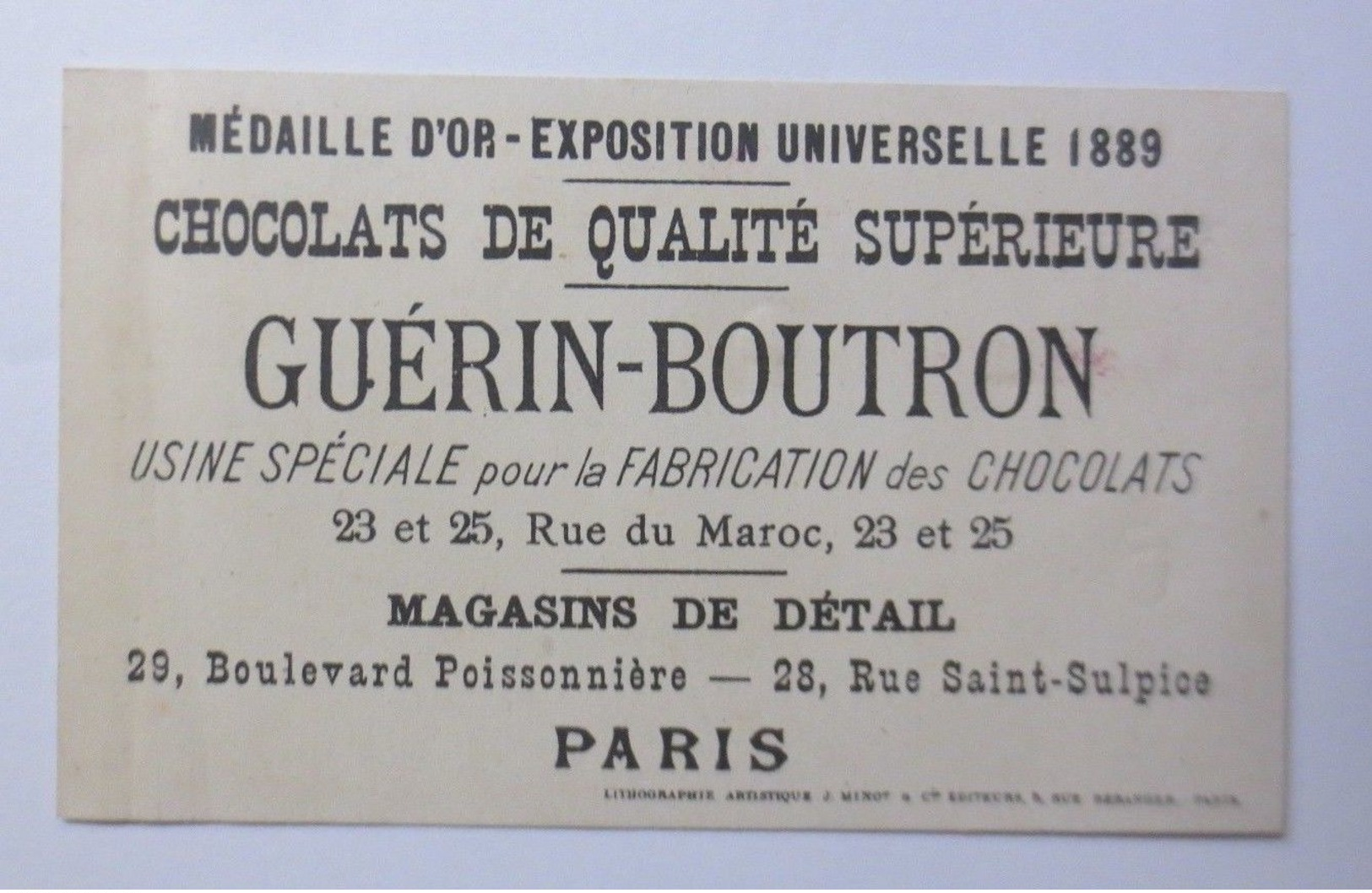 Kaufmannsbilder, Chocolat Guerin-Boutron, Kinder, Puppe, 1889, Paris   ♥  - Sonstige & Ohne Zuordnung