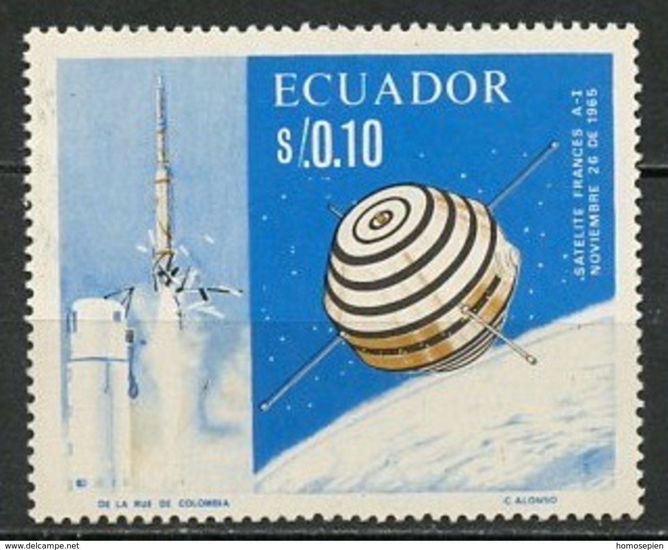 Equateur - Ecuador 1967 Y&T N°762 - Michel N°1283 *** - 10c Coopération Spatiale - Equateur