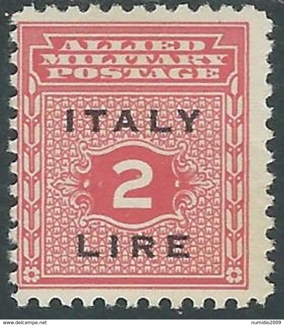 1943 OCCUPAZIONE ANGLO AMERICANA SICILIA 2 LIRE MH * - UR45-8 - Occ. Anglo-américaine: Sicile
