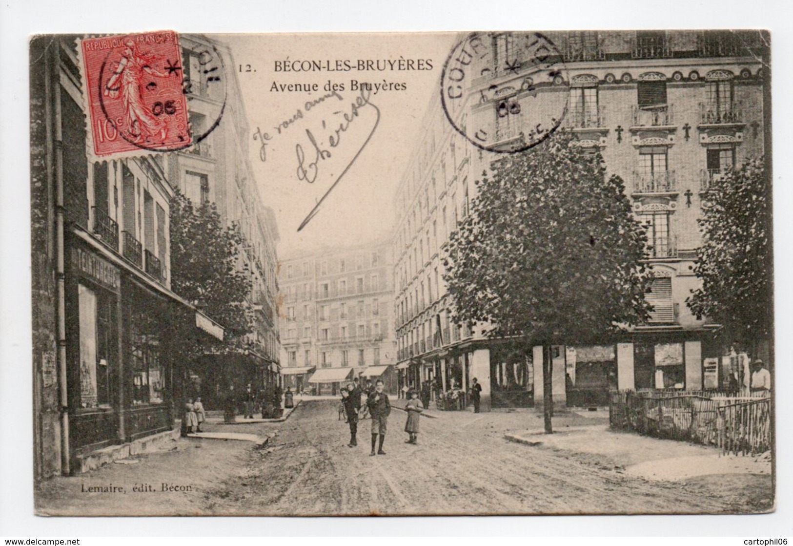 - CPA BÉCON-LES-BRUYÈRES (92) - Avenue Des Bruyères 1905 (avec Personnages) - Edition Lemaire N° 12 - - Other & Unclassified