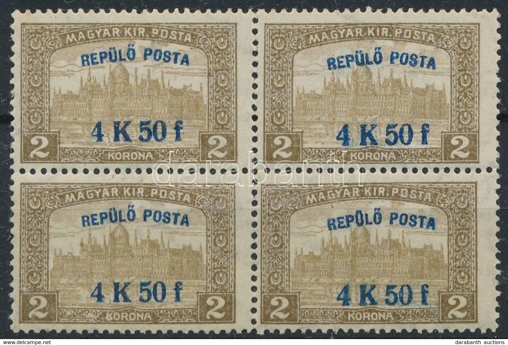 ** 1918 Repülő Posta 4K50f Négyestömb (30.000) - Sonstige & Ohne Zuordnung