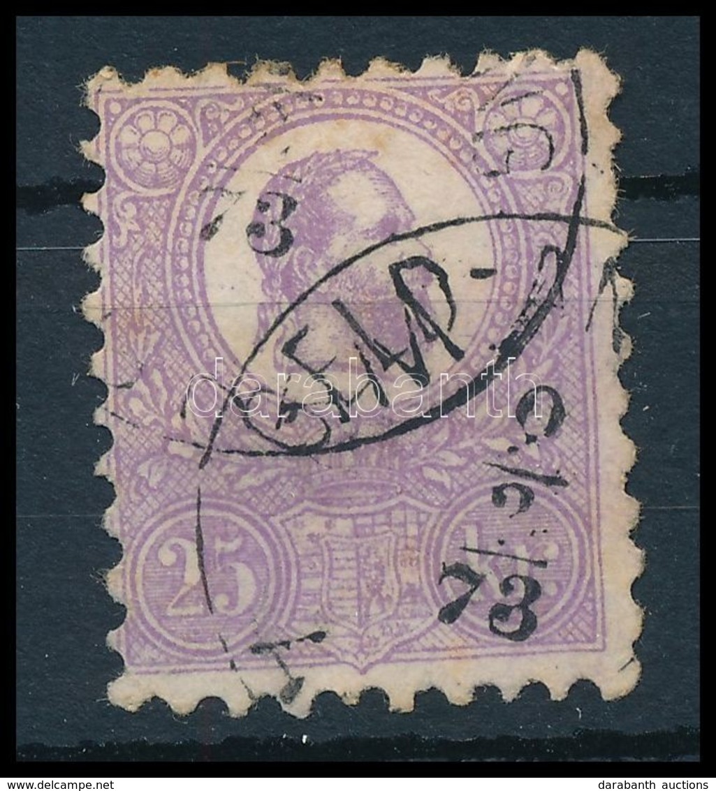 O 1871 Kőnyomat 25kr Ibolya (45.000) (elvékonyodás / Thin Paper) - Other & Unclassified