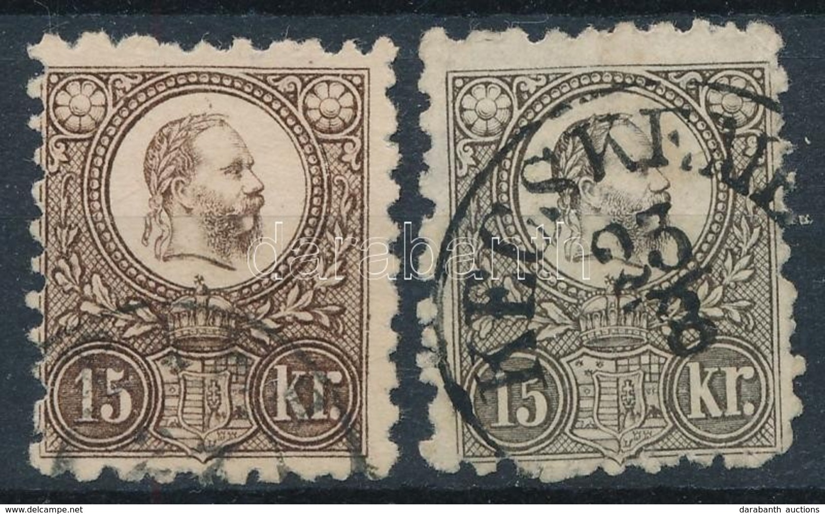 O 1871 Réznyomat 15kr Barna és Feketésbarna (13.850) - Andere & Zonder Classificatie