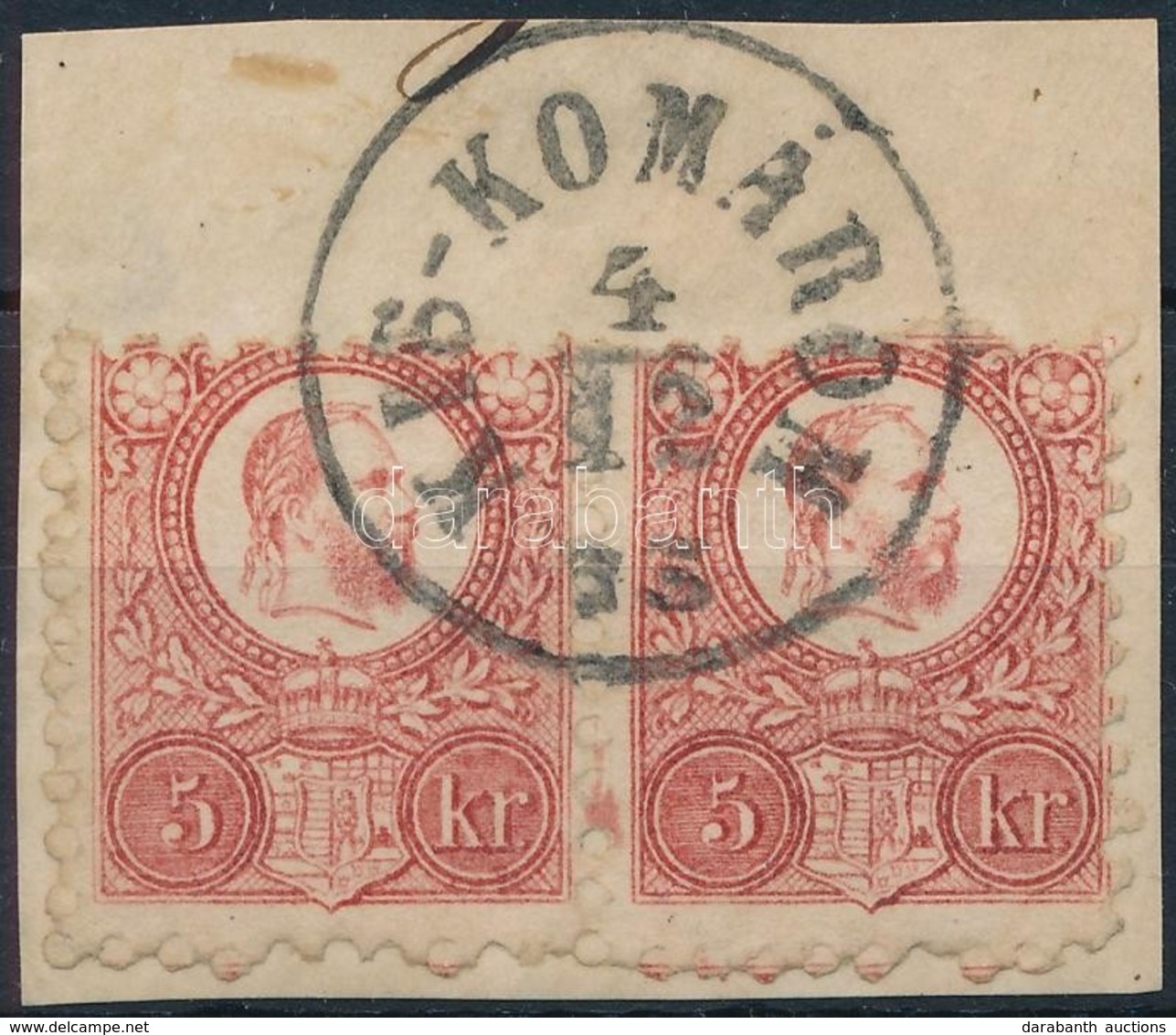 1871 Réznyomat 5kr Képbe Fogazott Pár 'KIS-KOMÁROM' (Gudlin 350 Pont) - Otros & Sin Clasificación