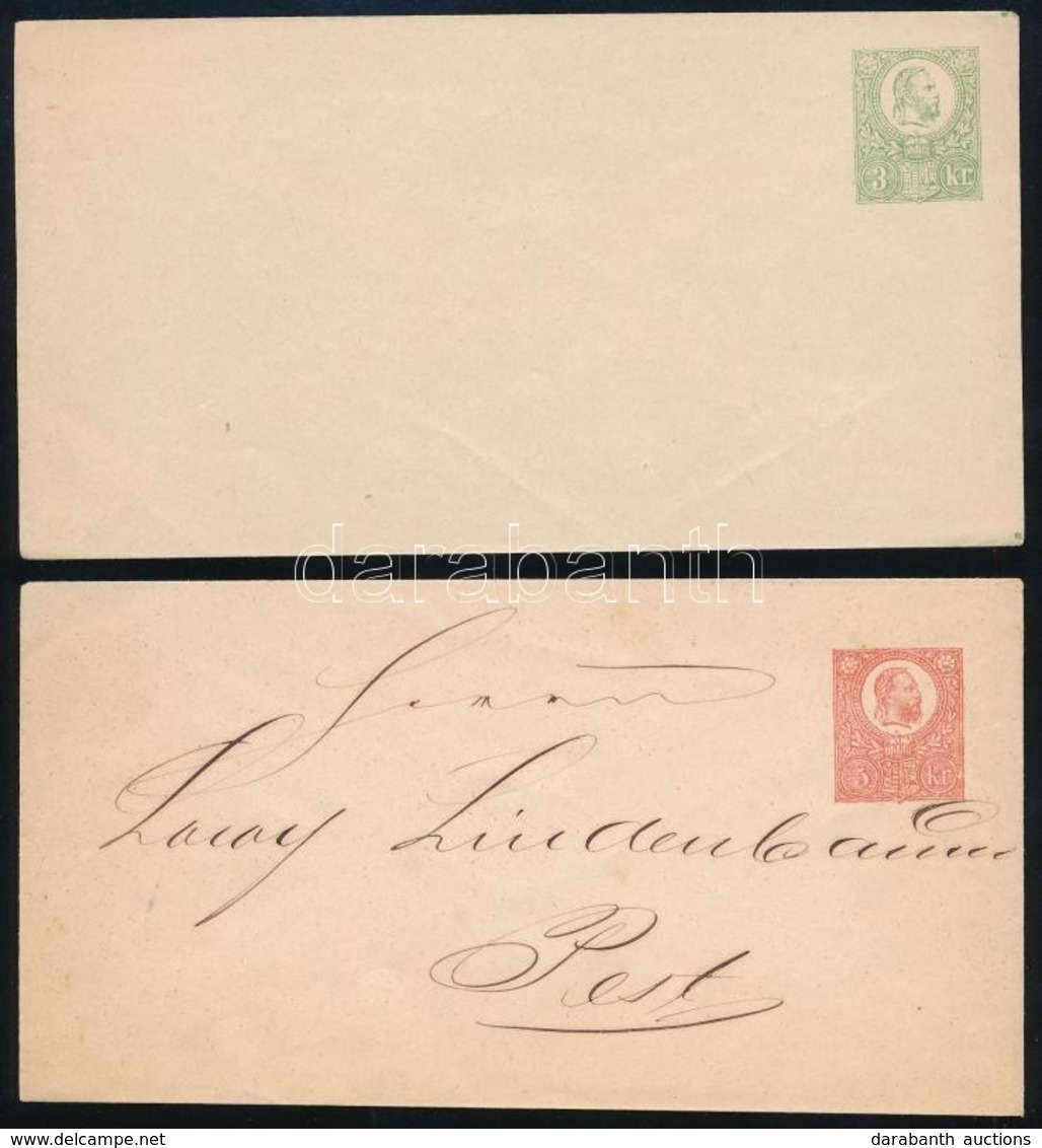 1871 4 Különféle Használatlan Díjjegyes Boríték, Az 5 Kr Megcímezve - Andere & Zonder Classificatie