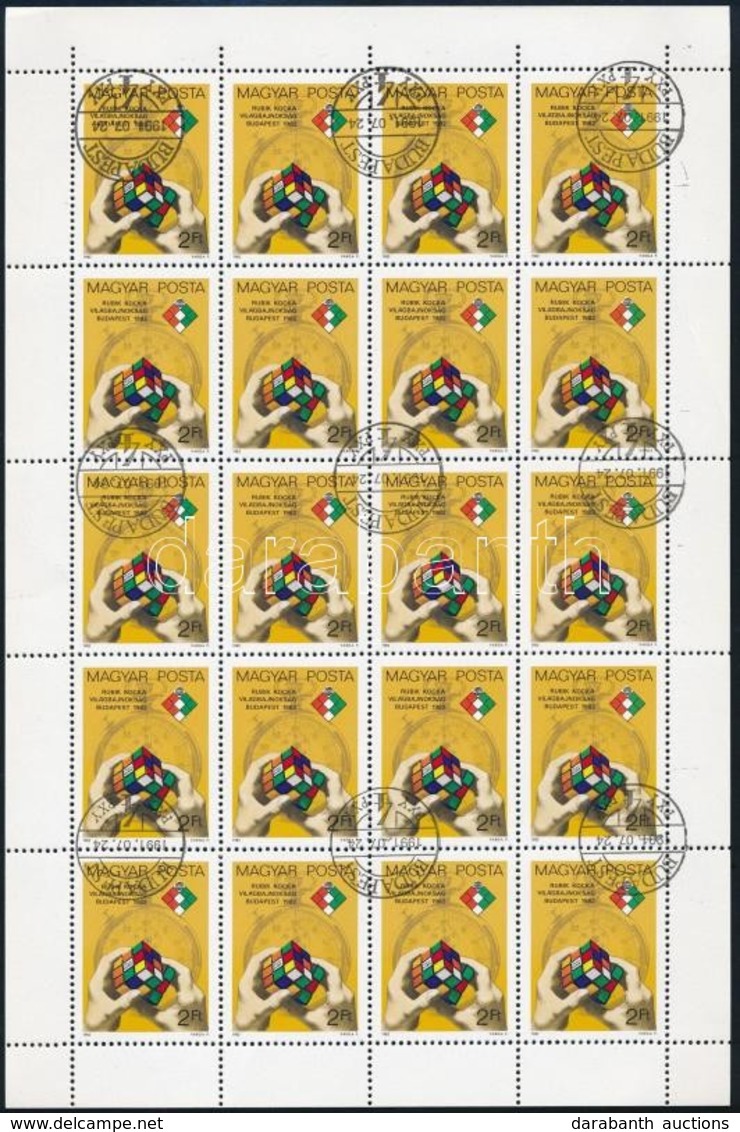 O 1982 Rubik Kocka 3 Db Teljes ív Eltérő Fogazással (18.750) - Other & Unclassified