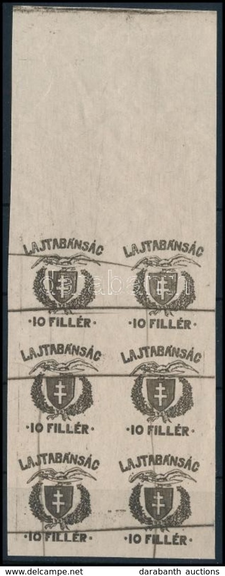 (*) Nyugat-Magyarország VII. 1921 10f Próbanyomat ívszéli 6-os Tömbben - Other & Unclassified