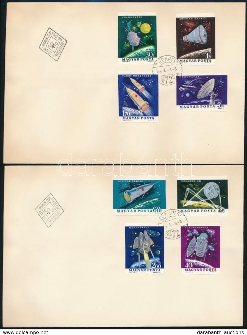 1964 Az űrkutatás Eredményei (I.) Vágott Sor 2db FDC-n (3.500) - Other & Unclassified