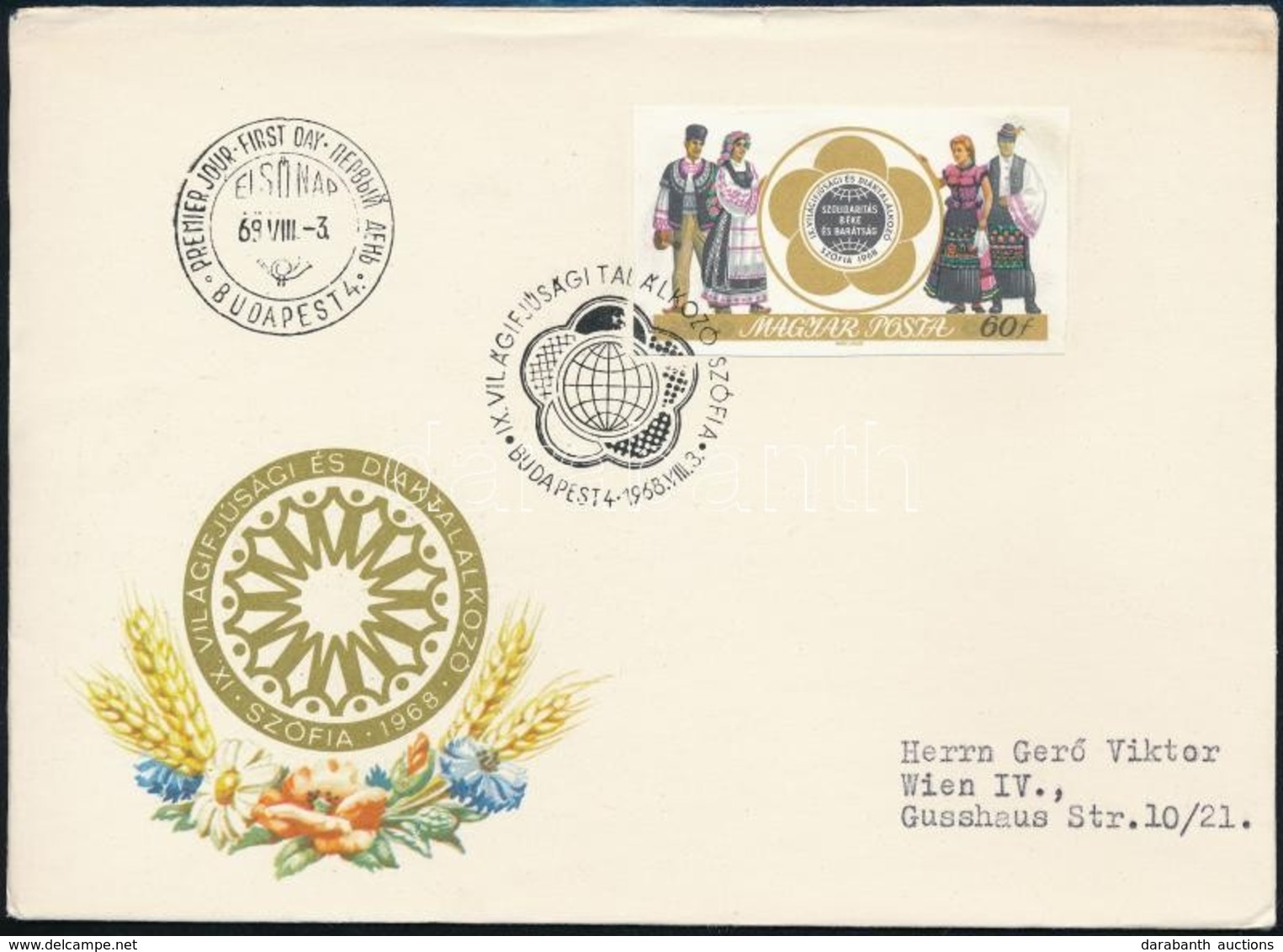 1968 Évfordulók (VI.) VIT Vágott Bélyeg FDC-n - Other & Unclassified