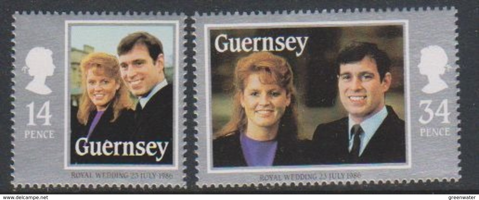 Guernsey 1986 Royal Wedding 2v ** Mnh (45791B) - Guernsey