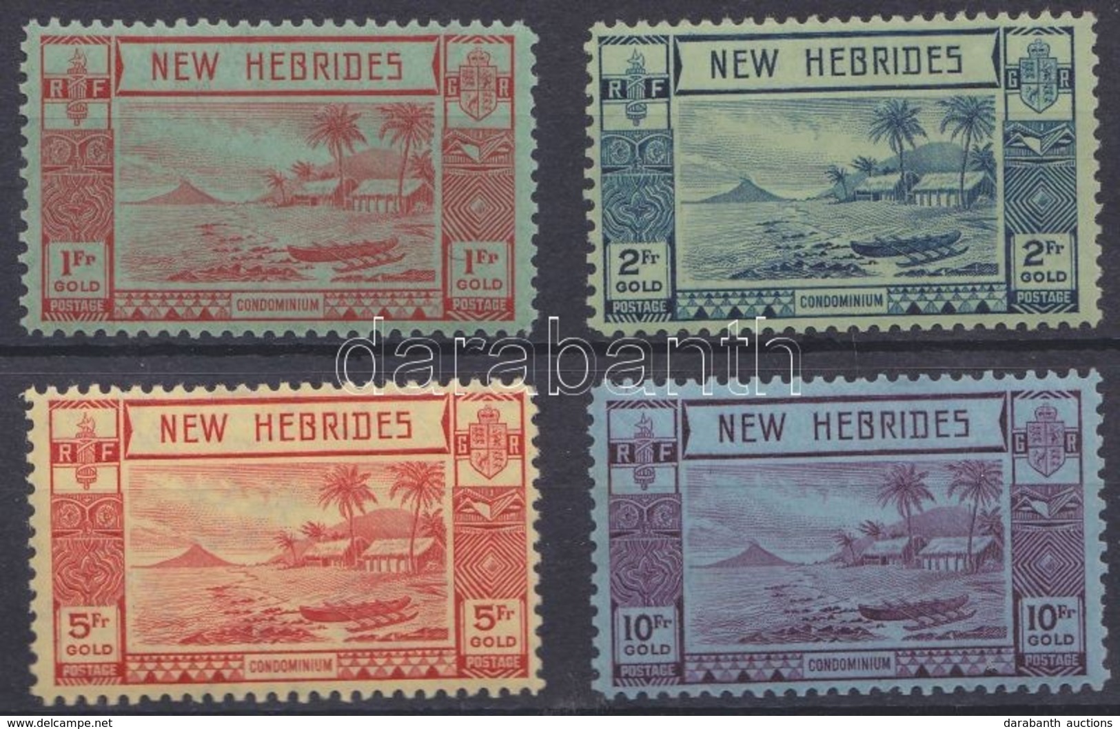 ** New Hebrides 1938 Forgalmi Sor Záró értékei Mi 105-108 (**Mi EUR 558.-)(nagyon Halvány Rozsda / Light Stain) - Autres & Non Classés