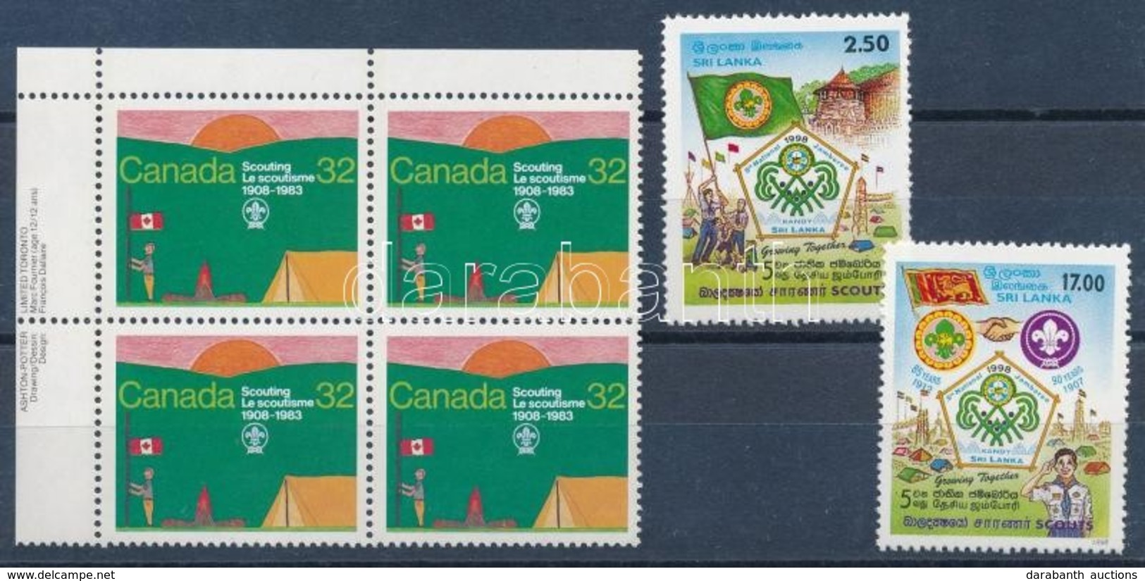 ** Cserkész Motívum 1983-1998 1 Négyestömb + 1 Sor - Andere & Zonder Classificatie