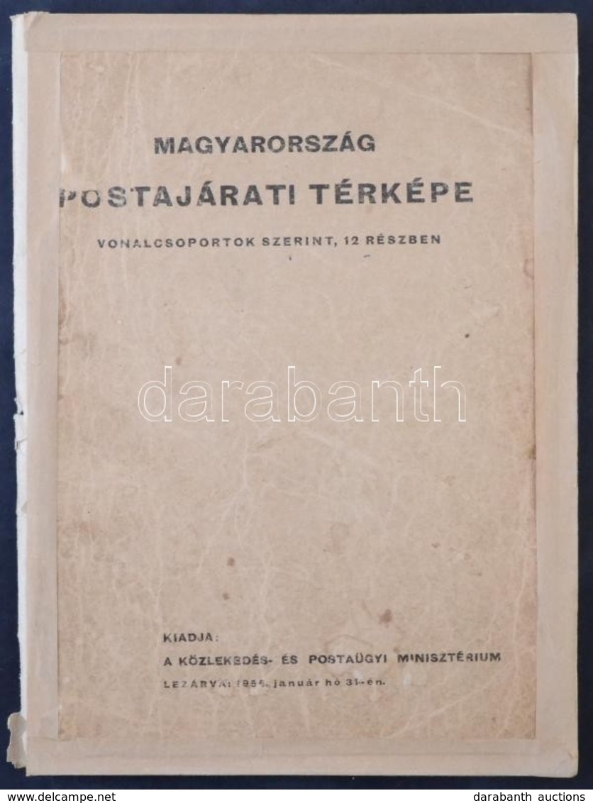 1956 Magyarország Postajárati Térképe 12 Részben - Other & Unclassified