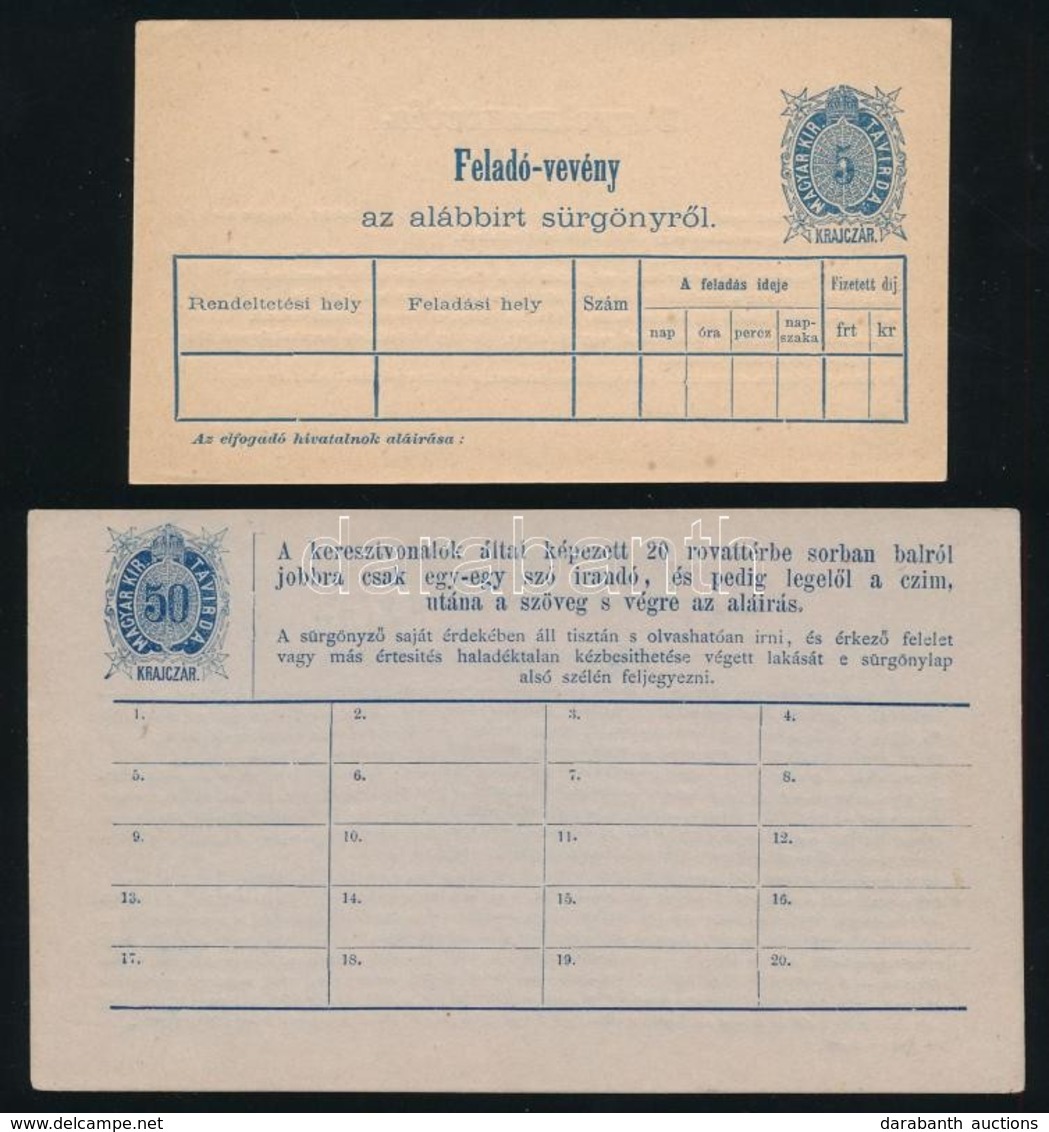 1873 2 Db Használatlan és 3 Használt Díjjegyes - Andere & Zonder Classificatie