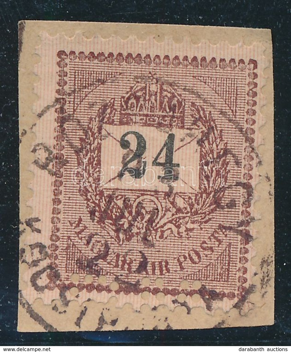 1889 24 Kr 'RÓZSAHEGY / KOCSIPOSTA'  Alul Céglyukasztás Részlete - Other & Unclassified