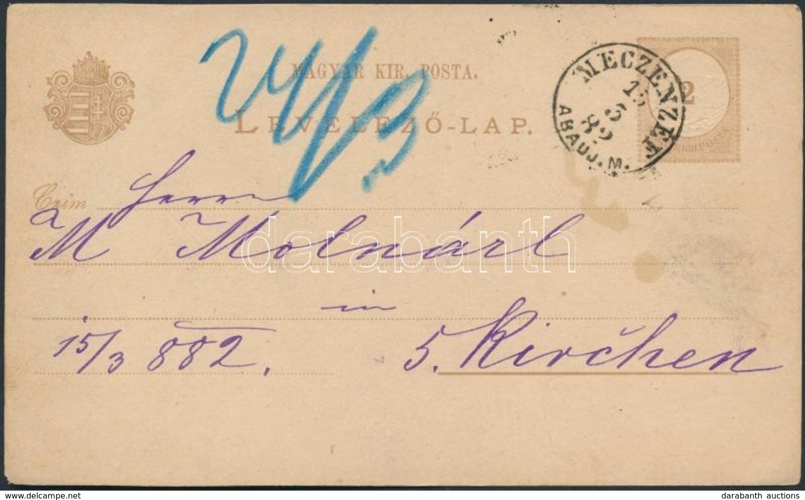 1882 Levelezőlap / PS-card 'MECZENZÉF ABAÚJ M.' - 5. Kirchen - Other & Unclassified