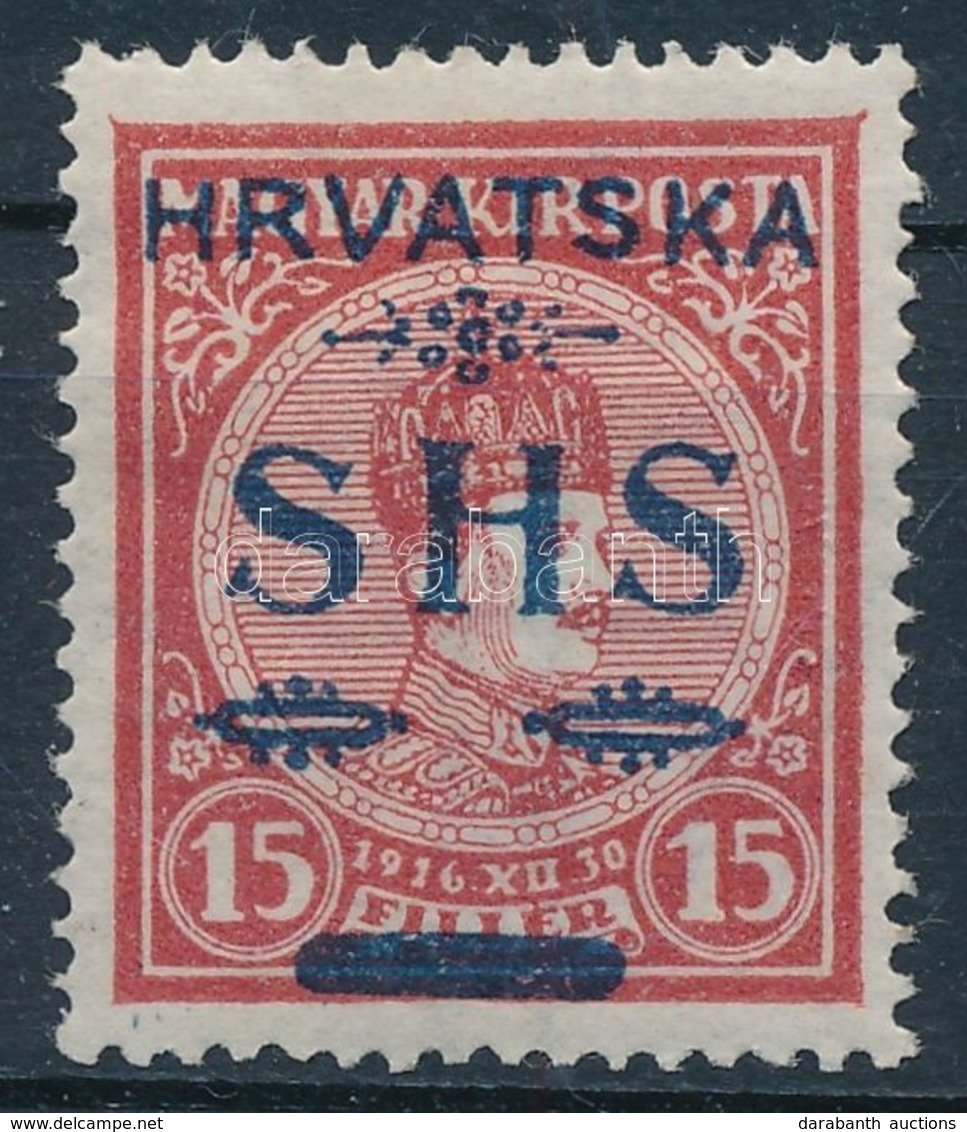 * SHS 1918 Koronázás 15f, Bodor Vizsgálójellel - Sonstige & Ohne Zuordnung
