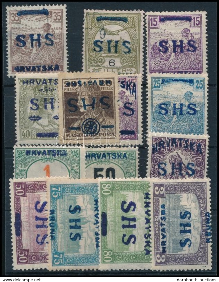 ** (*) * SHS 1919 14 Db Megszállási Bélyeg Stecklapon, Garancia Nélkül - Andere & Zonder Classificatie