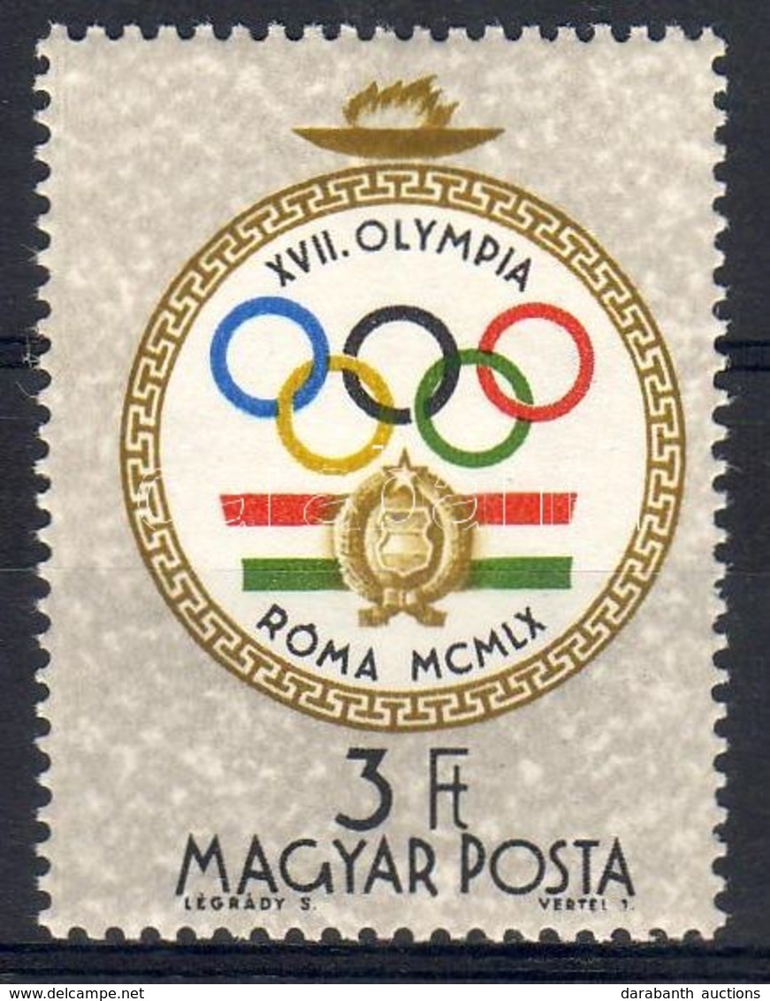 ** 1960 Római Olimpia 3Ft Mindkét Irányban Elfogazva - Autres & Non Classés