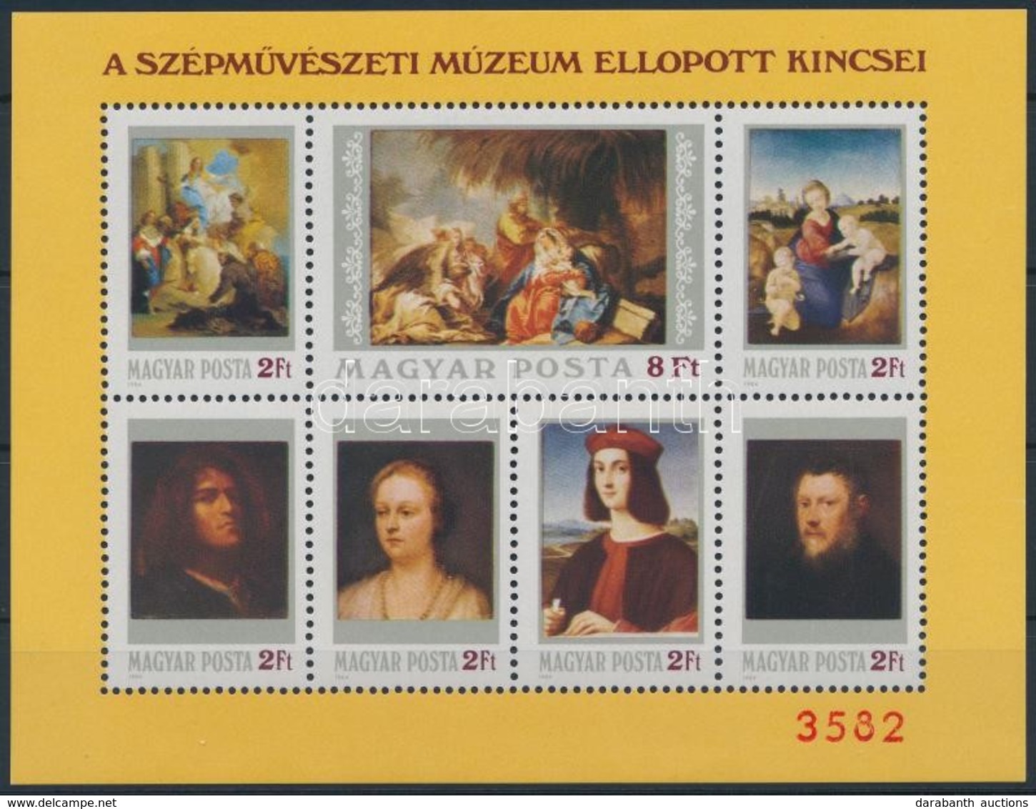 ** 1984 Festmény (XII.) - A Szépművészeti Múzeum Ellopott Kincsei Ajándék Blokk (25.000) / Mi Block 170 Present Of The P - Sonstige & Ohne Zuordnung