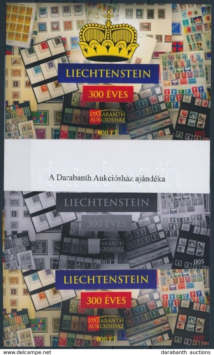 ** 2019 Liechtenstein 300 éves 4 Db-os Emlékív Garnitúra No 005 - Other & Unclassified