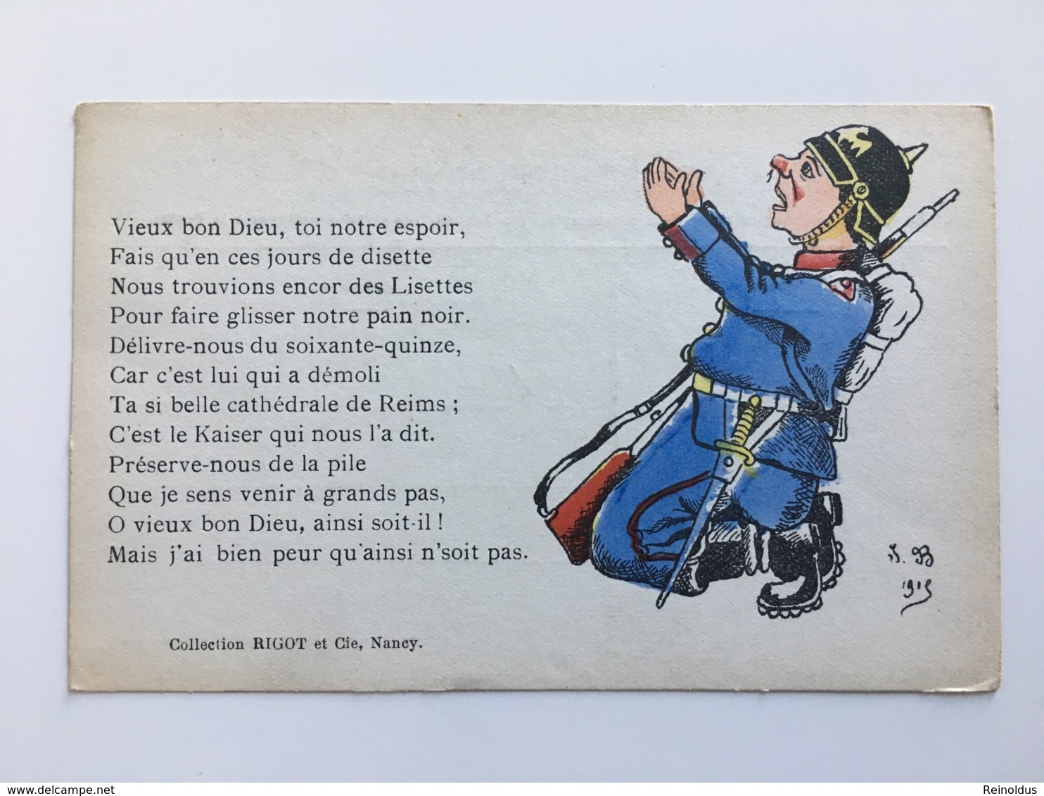 AK CP Satire Spot Soldat Collection Rigot Nancy - Guerre 1914-18