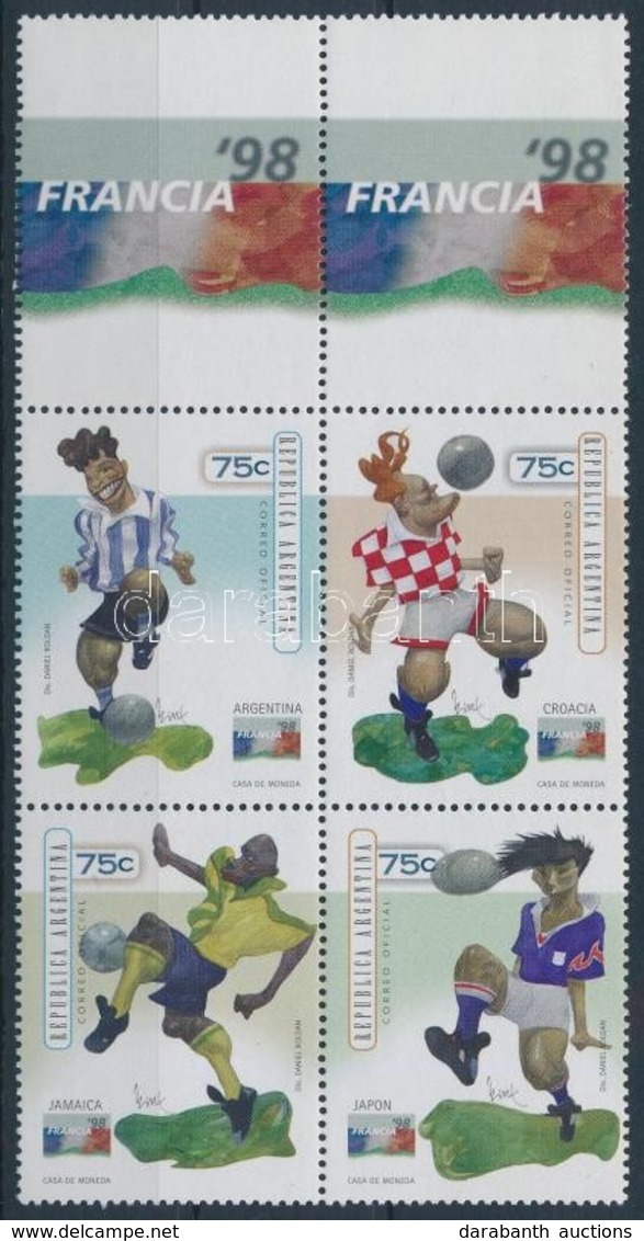 ** 1998 Labdarúgó-világbajnokság, Franciaország: Carlos Nine Karikatúrái Szelvényes Négyestömb,
Football World Cup, Fran - Andere & Zonder Classificatie