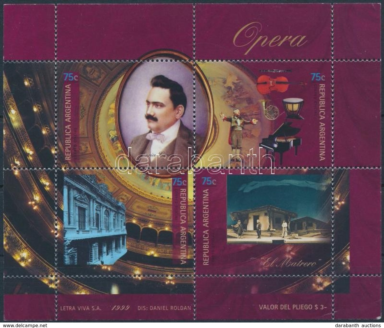 ** 1999 Enrico Caruso Kisív,
Enrico Caruso Mini Sheet
Mi 2474-2477 - Andere & Zonder Classificatie