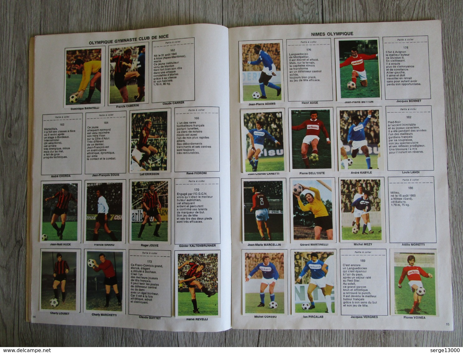 Album vignettes Football en action Championnat de France 1971 1972 AGE ( pas Panini ) avec poster équipe de France
