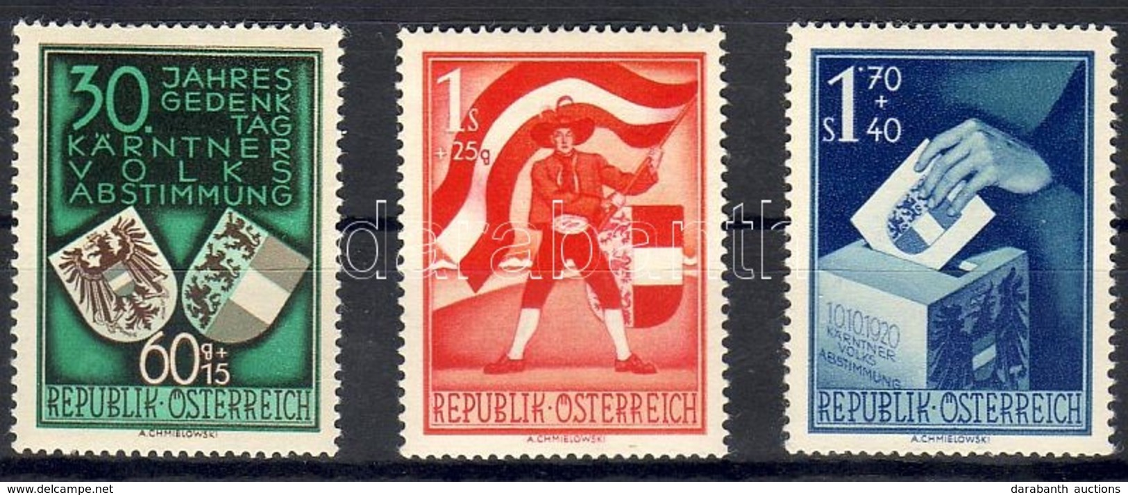 ** 1950 Karinthiai Népszavazás / Volksabstimmung Mi 952-954 (Mi.EUR 160.-) - Andere & Zonder Classificatie