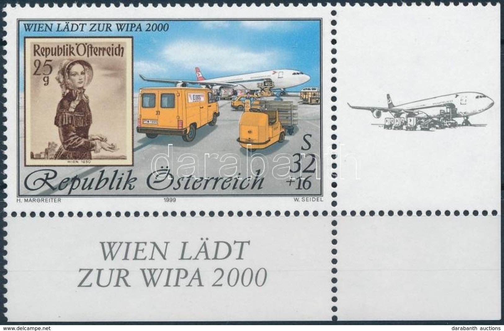 ** 1999 WIPA 2000, Bécs (III) ívsarki Bélyeg,
WIPA 2000, Wien (III) Corner Stamp
Mi 2292 I - Andere & Zonder Classificatie