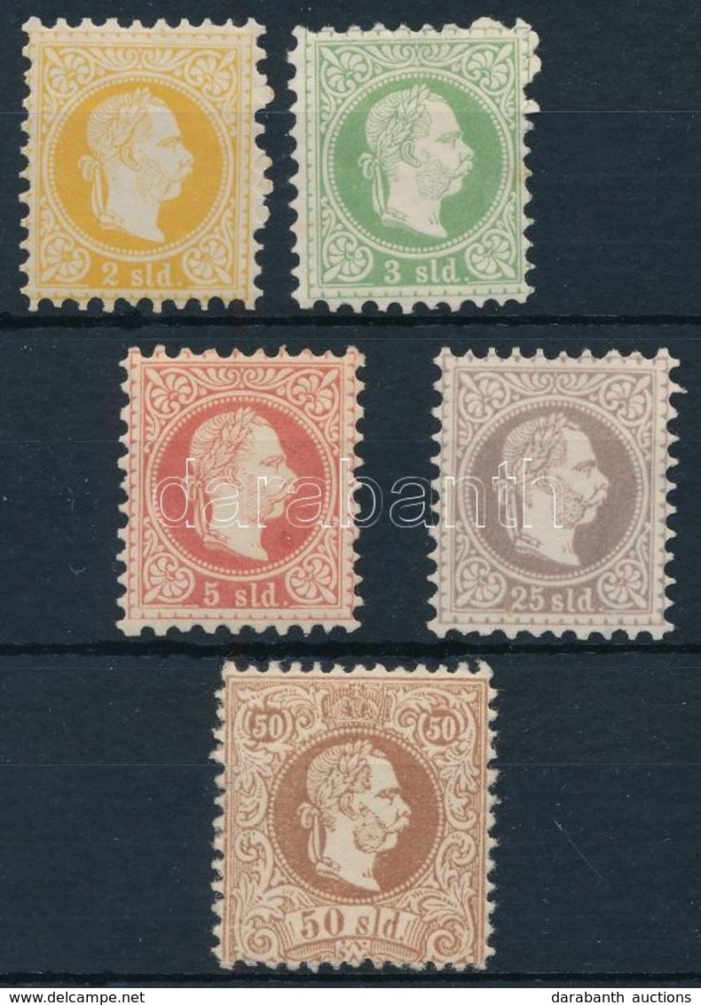 (*) * 1867 A Finom Nyomatú Sor 5 értéke, 4 Falcos, A 15kr Gumi Nélküli, Vízjeles - Otros & Sin Clasificación