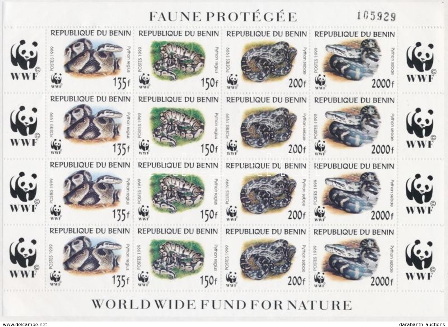 ** 1999 WWF: Pitonfélék Kisív Mi 1159-1162 - Andere & Zonder Classificatie