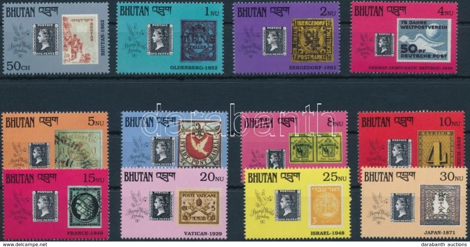 ** 1990 Nemzetközi Bélyegkiállítás STAMP WORLD LONDON '90 Sor,
International Stamp Exhibition STAMP WORLD LONDON '90 Set - Other & Unclassified