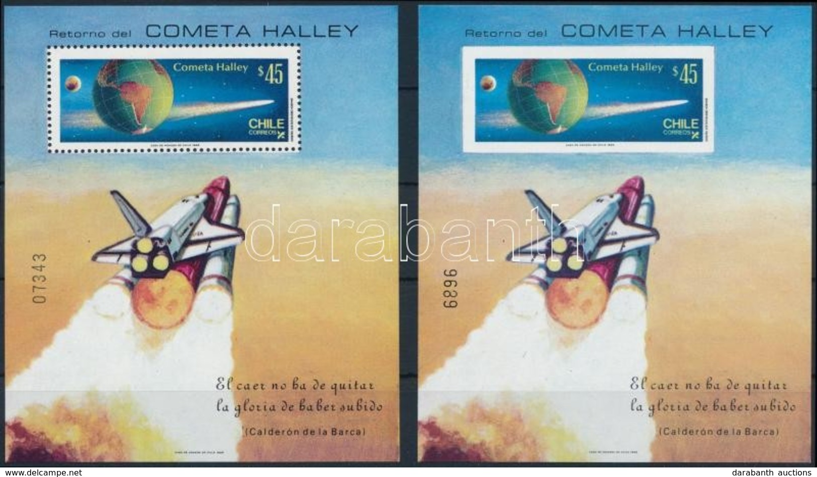 ** 1985 Halley-üstökös Blokksor 1 A + B - Autres & Non Classés