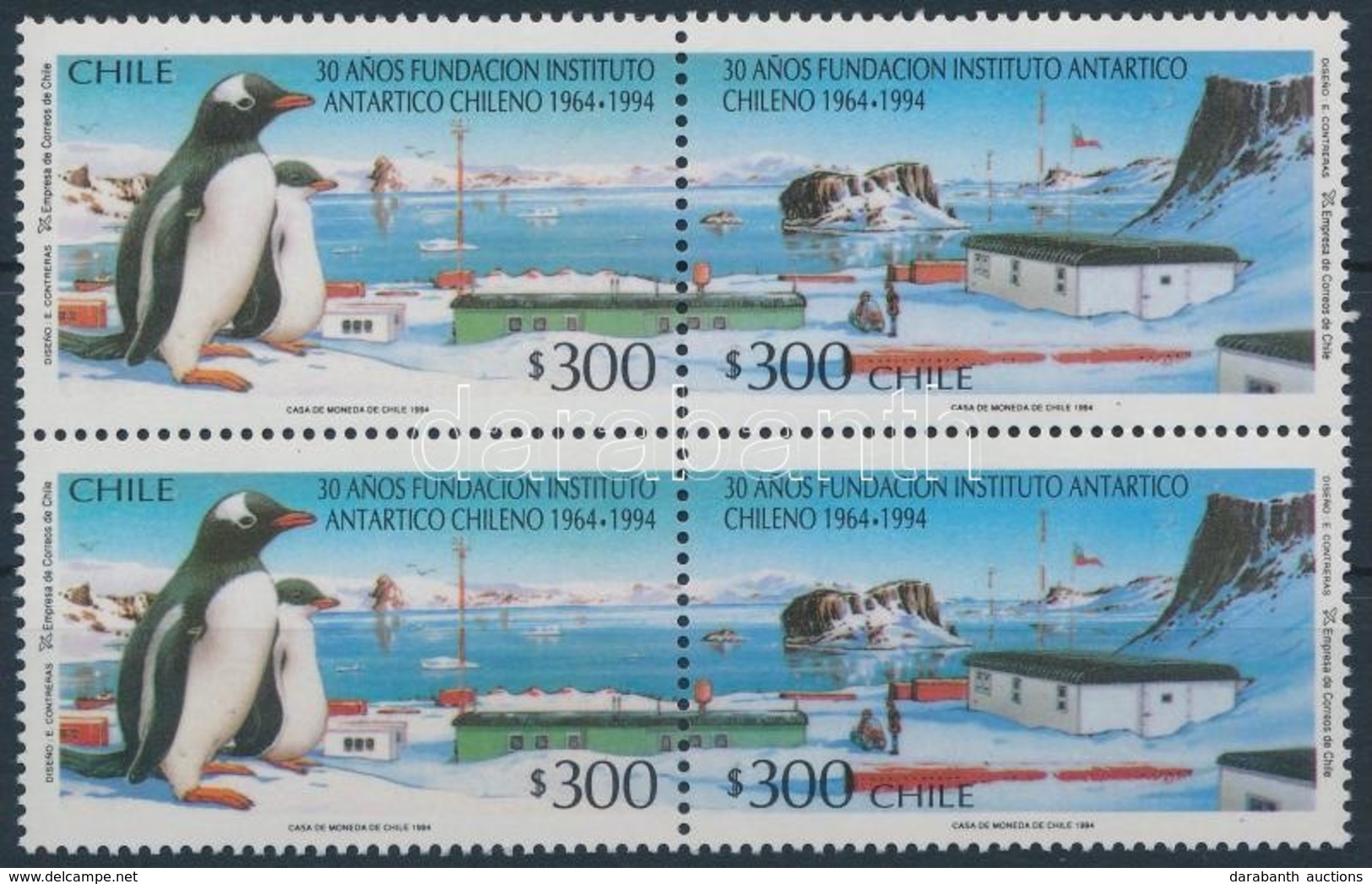 ** 1994 Pingvinek Négyestömb,
Penguins Block Of 4
Mi 1610-1611 - Autres & Non Classés