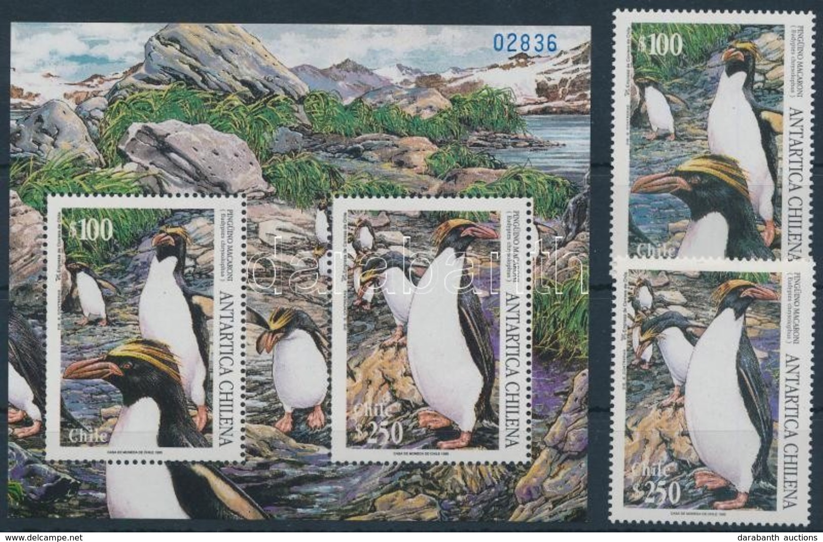 ** 1995 Pingvinek Sor + Blokkk,
Penguins Set + Block
Mi 1684-1685 + Mi 32 - Autres & Non Classés