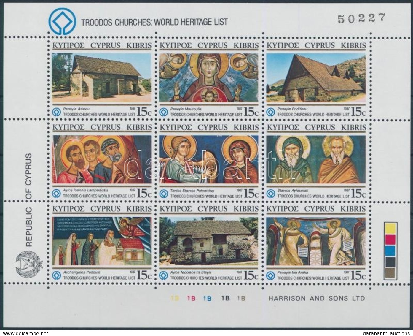 ** 1987 Templom Kisív,
Church Minisheet
Mi 672-680 - Andere & Zonder Classificatie