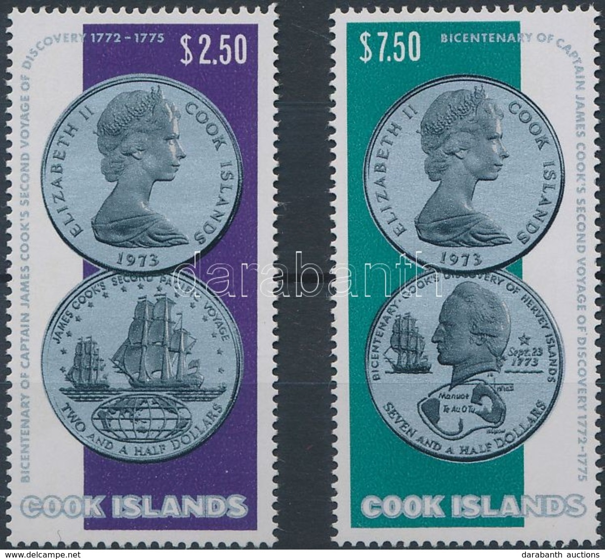 ** 1974 James Cook 2. Felfedezőútjának 200. évfordulója Sor Mi 422-423 - Andere & Zonder Classificatie