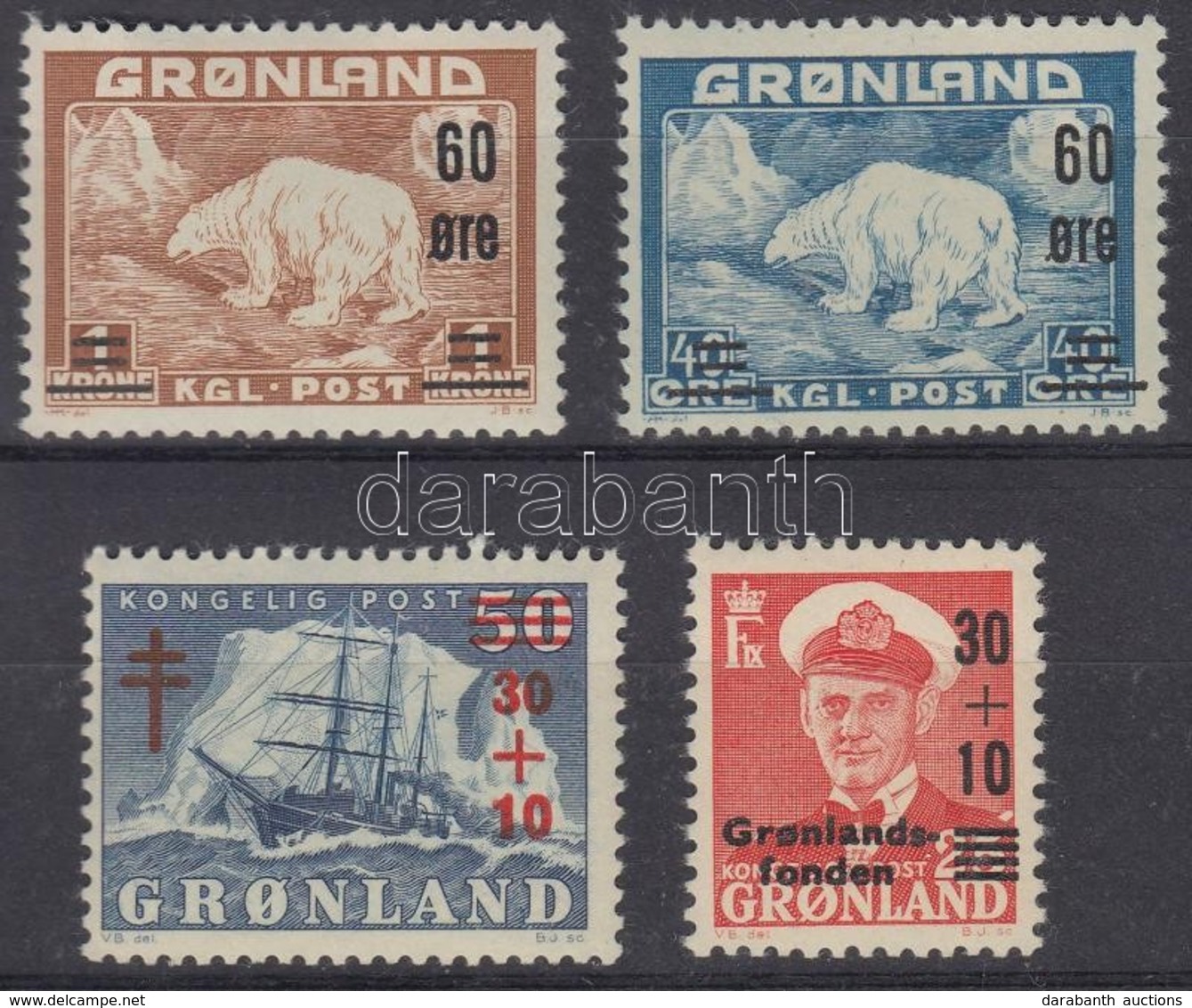 ** 1946-1956 Mi 37-38, 40, 43 (gumihiba / Gum Disturbance) - Andere & Zonder Classificatie